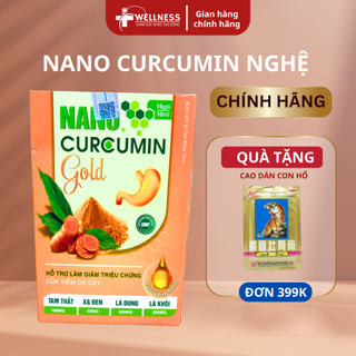 Nghệ Nano Curcumin Gold Tam thất xạ đen, nano curcumin gold viêm dạ dày, hộp 15 góix 10ml