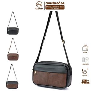  Hanama Túi đeo chéo phối mầu cá tính ZIN1N nâu phối đen và mầu nâu và mầu đen chống xước chống thấm nước 