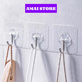 Móc treo dán tường trong suốt dày dặn 6x6cm siêu bền siêu rẻ, Móc dán tường chịu lực, siêu chắc