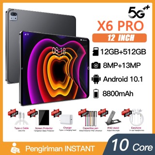2024 máy tính bảng 5g giá rẻ mới x6 pro 12 inch ram 12gb + 512gb rom máy tính bảng mới máy tính bảng thông minh androi