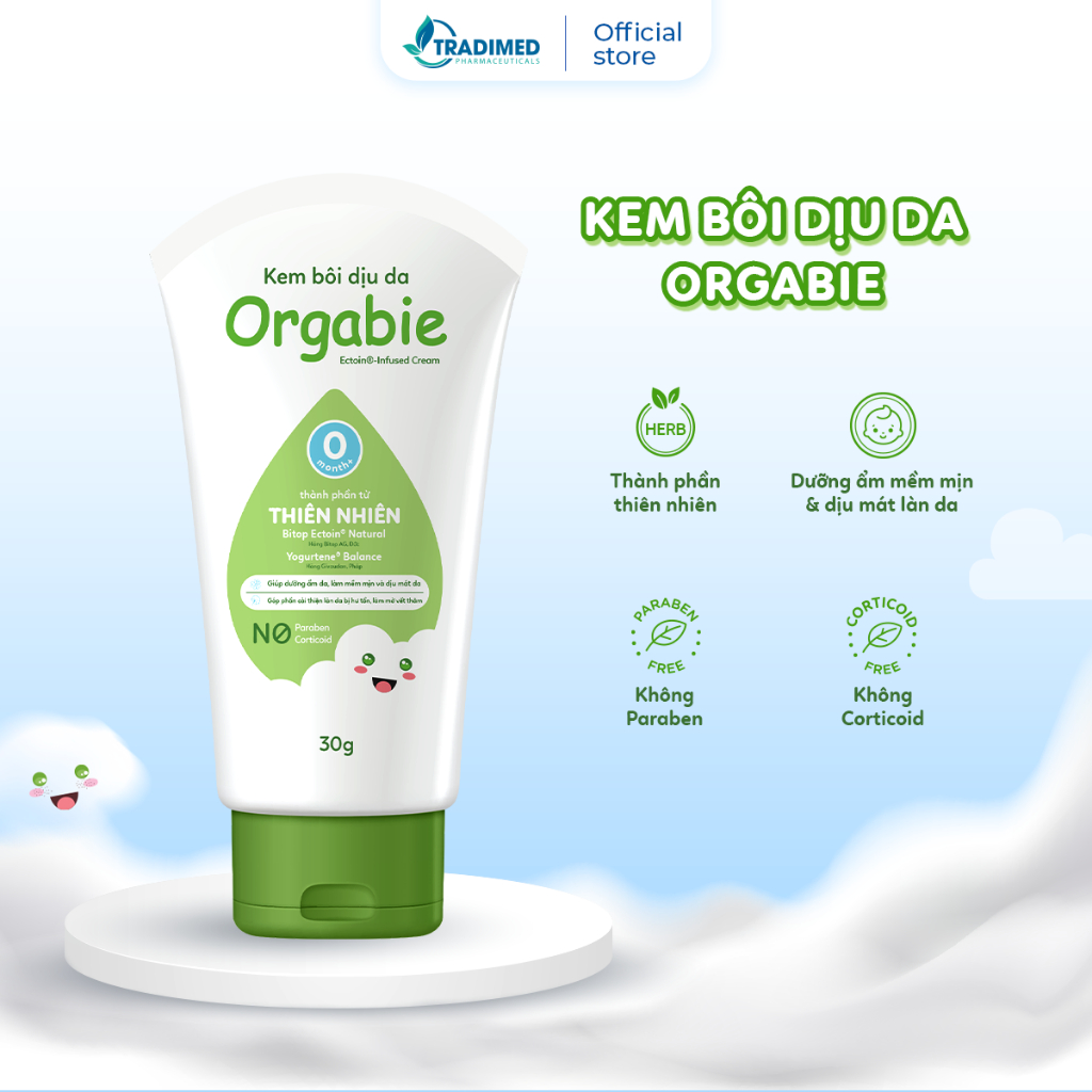 Kem Bôi Da Cho Bé Orgabie, Dưỡng Ẩm Mềm Mịn, Ngăn Ngừa Viêm Ngứa, Giảm Hăm Cho Bé