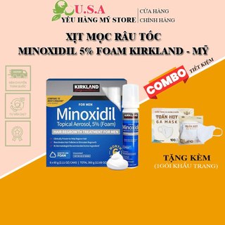 [ MẪU MƠI ] Hỗ Trợ mọc râu tóc Minoxidil dạng bọt (1 hộp 6 lọ)