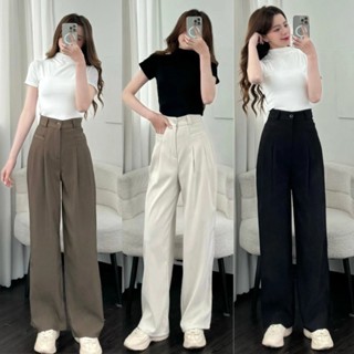 Quần suông ống đứng Joolate túi ngang chất ruby phong cách công sở