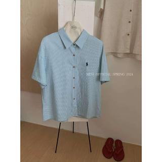 8287 ÁO SƠ MI CỔ ĐỨC CỘC TAY