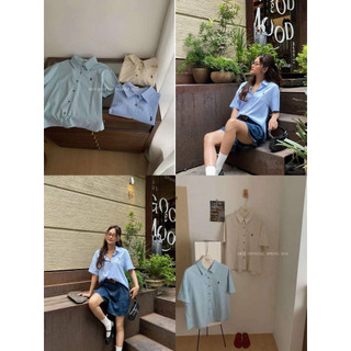 8287 ÁO SƠ MI CỔ ĐỨC CỘC TAY