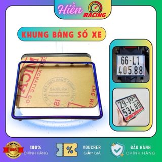 Khung Bảng số xe máy full khung viền, mica và pát gắn màu xanh titan