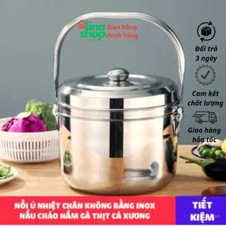 Nồi ủ nhiệt chân không đế gang 9 lít Thermal Cooker hầm gà hầm xương nấu cháo dùng được bếp hồng ngoại, bếp gas, từ