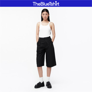 TheBlueTshirt - Quần culottes nữ Wide Leg Shorts - Black Cotton