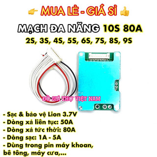 Mạch sạc và bảo vệ pin lion 10s 80a đa năng