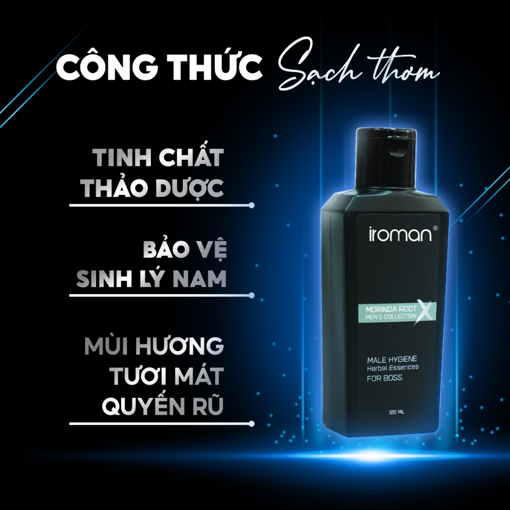 [Mua 1 TẶNG 1] Tinh Chất Thảo Dược Vệ Sinh Nam Bảo Vệ Sinh Lý Phái Mạnh IROMAN 120G