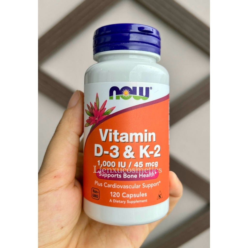 Viên uống NOW D3 K2 120 viên; Hsd 2027