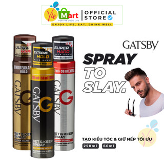 Gôm xịt tạo kiểu tóc gatsby set & keep spray extreme hold/ ultra hard/ super hard