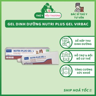  | Date T7 2027| Gel dinh dưỡng Nutri Plus ɡel Virbac dành cho chó mèo biếng ăn tuýp 120,5g 