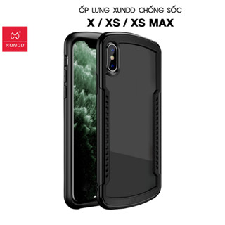 [Hỏa Tốc HCM] Ốp lưng XUNDD iPhone X/ XS/ XS Max (ALPHA SERIES) - Chống shock, Mặt lưng trong, Cạnh màu - Đen