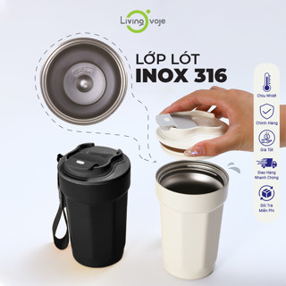 [Chính hãng] Tumbler 450ml - Bình nước giữ nhiệt loại 450ml có quai, dây đeo tay-SUS316 Inox Cao Cấp
