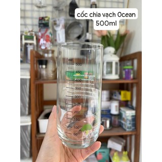 Cốc thủy tinh chia vạch Ocean 200ml/ 500ml