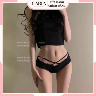 Quần lót coton gân phối ren dây chéo sexy