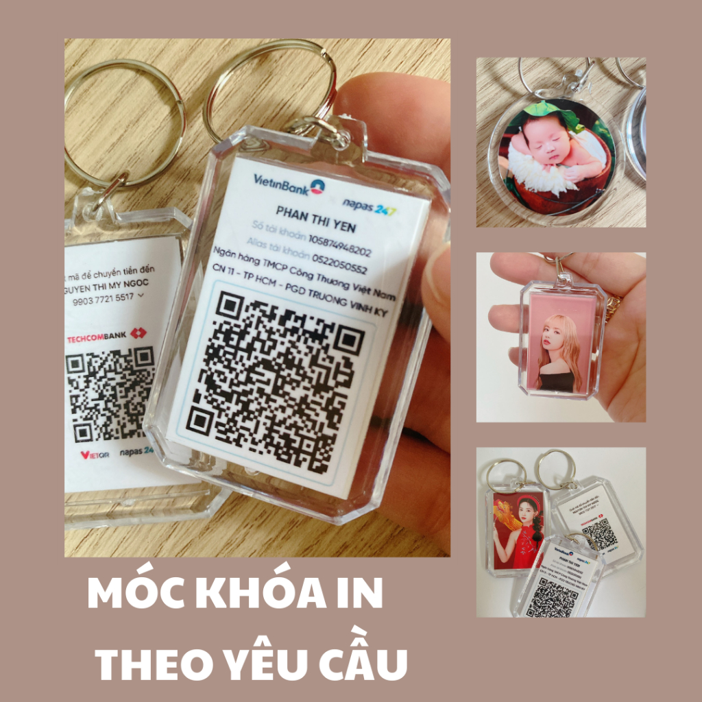 [ COMBO 10 MÓC KHÓA ] Móc khóa MICA in 2 MẶT