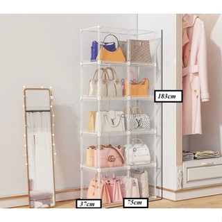 💕[TẶNG KÈM BÚA]💕 Tủ đựng trong suốt bảo quản túi xách, balo, quần áo, đồ gia dụng, decor