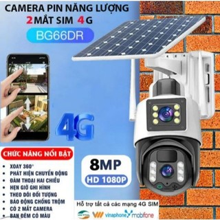 Camera năng lượng mặt trời fullhd 4k 8.0mpx sim 4g camera ngoài trời chống thấm nước âm thanh 2 chiều xoay 360 độ