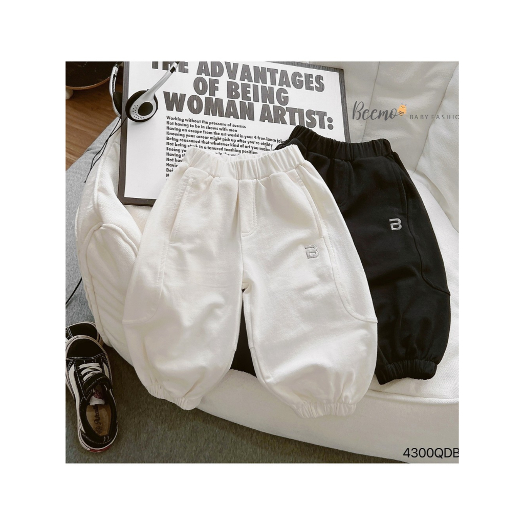 Quần dài cho bé trai, quần Jogger nỉ da cá Beemo bé trai 1 tuổi đến 7 tuổi, nỉ da cá dày dặn mềm mịn