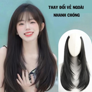 Tóc giả kẹp, Tóc giả Cụp 55cm lơi tầng thẳng