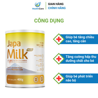 Sữa Bột Cho Bé Japa Milk Plus - Sữa Tăng Cân Cho Bé, Hỗ Trợ Tiêu Hóa Và Miễn Dịch, 400g