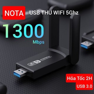 [Hỏa Tốc] USB Thu WiFi 1300 mbps 2 râu nâng cấp WiFi lên 5G cho pc laptop loại pro wifi 6 hút wifi mạnh giúp thu tốt hơn
