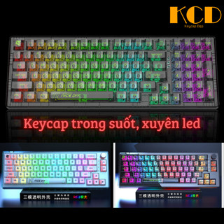 Keycap xuyên led trong suốt, profile MDA, chất liệu nhựa PC trong suốt cao. Keycap pha lê cực đẹp