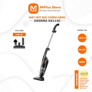 Máy hút bụi Deerma DX115C lực hút 14kPa tặng kèm 3 đầu hút hàng chính hãng