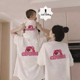 Áo thun gia đình gấu hồng lotso crush đáng yêu