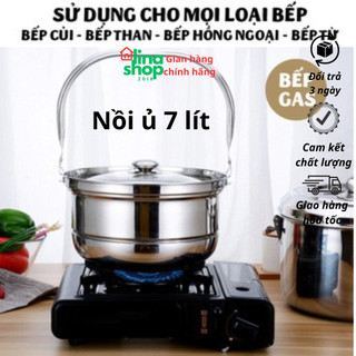 Nồi ủ nhiệt chân không đế gang 7L kho cá hầm xương luộc gà cho bếp ga bếp điện bếp từ