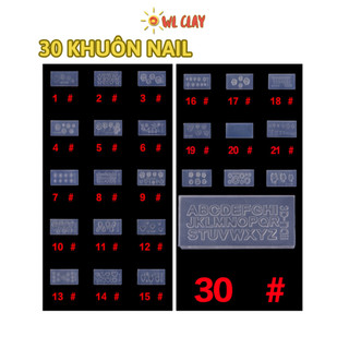 Bộ 30 khuôn nail 3D làm bằng silicone, khuôn thủ công handmade đất sét DIY