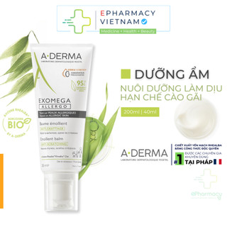 Kem Dưỡng Ẩm A-DERMA Exomega Allergo Emollient Balm Dành Cho Da Mặt & Cơ Thể