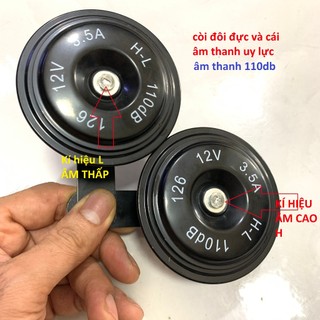 Bộ 2 còi chsky 12v âm trầm cho xe máy, xe hơi