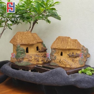 Mô hình Nhà rơm trang trí hòn non bộ chậu cây bonsai