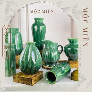 Bình hoa gốm sứ men hoả biến Rêu Xước cỡ Lớn lọ hoa decor trang trí nhiều mẫu, Mộc Miên, gốm sứ bát tràng
