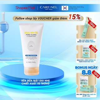 Sữa rửa mặt dịu da trắng sáng sạch sâu care:nel egg white pore clinic cleansing foam 150ml
