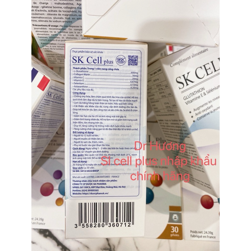 Viên uống trắng da nhập khẩu Pháp Glutathion SK Cell Plus- Dr. Hương