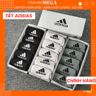 [HỘP 5 ĐÔI] Tất Adidas, Tất Nike trắng cổ cao nam nữ Cotton dệt kim co giãn 4 chiều.Tất thể thao khoáng khí không bai xù