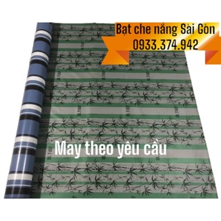 Bạt nhựa PVC che nắng mưa họa tiết lá trúc, dày 0.38mm, may theo yêu cầu