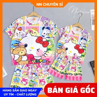 Đồ bộ thun nam nữ trẻ em & người lớn đến 70kg hình kitty doremon gấu brown báo hồng pink panther đồ 3d DBRBD FULL SIZE
