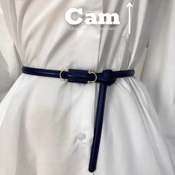 Thắt lưng da đai váy nữ bản nhỏ DV30 OMEGA KHÔNG CẦN BẤM LỖ dạng mảnh phối blazer 1cm  Belt dây nịt 