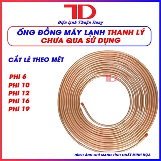 Ống đồng máy lạnh thanh lý chưa qua sử dụng, độ dày 5 zem, 6zem, 7 zem, bán theo mét
