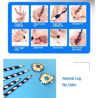 Hộp 12 bút chì 2B gỗ định vị tay cầm để tập luyện viết chữ cho học sinh tiểu học