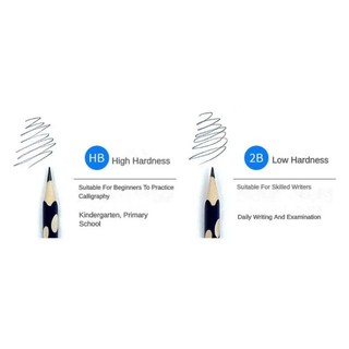 Hộp 12 bút chì 2B gỗ định vị tay cầm để tập luyện viết chữ cho học sinh tiểu học