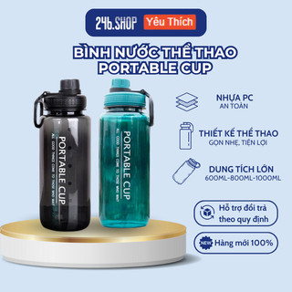 Bình nhựa uống nước,bình nước tập thể thao protable cup nhựa pc 600ml-800ml-1000ml