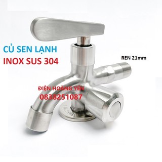 Củ sen Vòi Sen Tắm Lạnh INOX 304 thân đúc nguyên khối ren 21