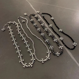  Vòng cổ nam nữ Y2K Chrome Heart họa tiết thánh giá chữ thập phối đá trang trí co giãn 