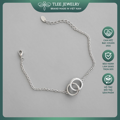 Lắc tay bạc nữ TLEE mẫu hình khối tròn lồng ghép cá tính TLEE JEWELRY LT0134